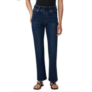 Quince Nina Dark Blue Kick Flared High-Rise Pull On Jeans NWOT